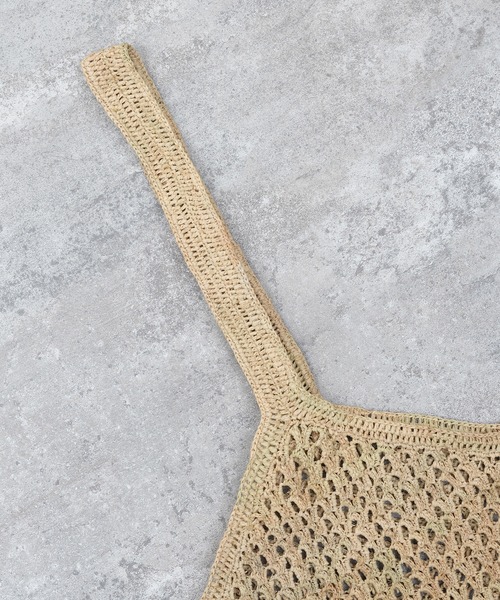 PAR ICI(パーリッシィ)の「ラフィアかぎ編み ワンショルダーバッグ(かごバッグ・レディース・ブラック/アイボリー・FREE)」の16枚目の写真