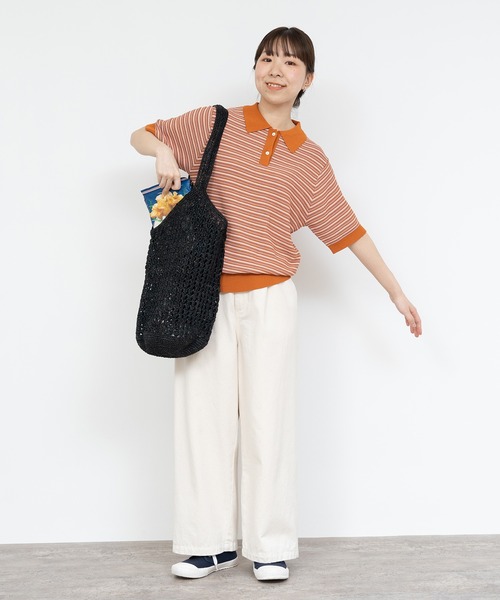 m　ラフィアバッグ　かぎ編み　ショルダーバッグ PAR ICI（パーリッシィ）の「ラフィアかぎ編み ワンショルダー