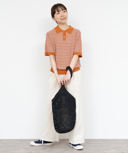 PAR ICI(パーリッシィ)の「ラフィアかぎ編み ワンショルダーバッグ(かごバッグ・レディース・ブラック/アイボリー・FREE)」の8枚目の写真