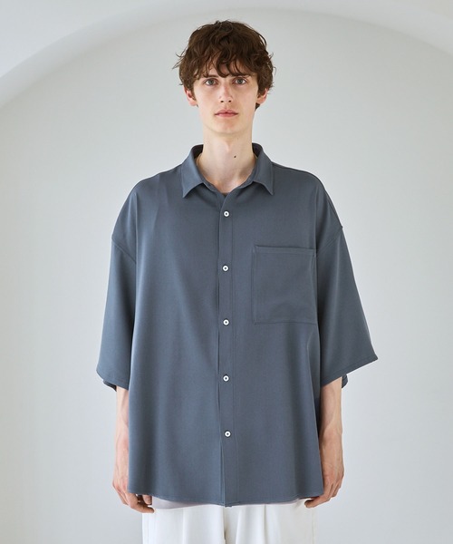 CTHY（シティ）の「ポリストレッチビッグポケットサイドスリットシャツ（シャツ/ブラウス・メンズ・ブラック/ブルー/チャコール/アイボリー/ライトグレー・L/M/XL/S）」の21枚目の写真