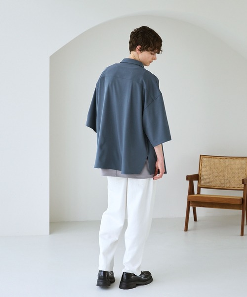 CTHY（シティ）の「ポリストレッチビッグポケットサイドスリットシャツ（シャツ/ブラウス・メンズ・ブラック/ブルー/チャコール/アイボリー/ライトグレー・L/M/XL/S）」の14枚目の写真