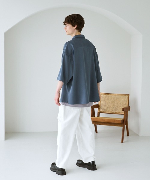 CTHY（シティ）の「ポリストレッチビッグポケットサイドスリットシャツ（シャツ/ブラウス・メンズ・ブラック/ブルー/チャコール/アイボリー/ライトグレー・L/M/XL/S）」の19枚目の写真