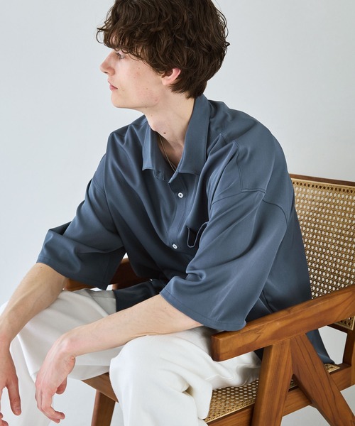 CTHY（シティ）の「ポリストレッチビッグポケットサイドスリットシャツ（シャツ/ブラウス・メンズ・ブラック/ブルー/チャコール/アイボリー/ライトグレー・L/M/XL/S）」の12枚目の写真