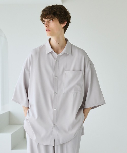 セール】ポリストレッチビッグポケットサイドスリットシャツ（シャツ