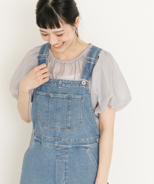 UR Lab.（アーバンリサーチラボ）の「ギャザーシアーブラウス（シャツ/ブラウス・レディース・グレー/ブラック/アイボリー・FREE）」の3枚目の写真