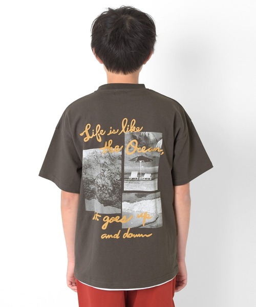 GLAZOS（グラソス）の「【接触冷感】裾レイヤードプリント半袖Tシャツ（Tシャツ/カットソー・キッズ・ライトブルー/イエロー/チャコールグレー/ホワイト・160cm/150cm/140cm/170cm）」の13枚目の写真