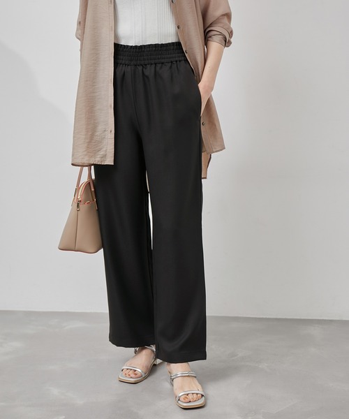 ROPE' PICNIC(ロペピクニック)の「Powder Twill Stretch ワイドパンツ(その他パンツ・レディース・ブラック/ダークブラウン/ブルー・36/38/40)」の4枚目の写真