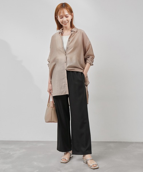 ROPE' PICNIC(ロペピクニック)の「Powder Twill Stretch ワイドパンツ(その他パンツ・レディース・ブラック/ダークブラウン/ブルー・36/38/40)」の10枚目の写真