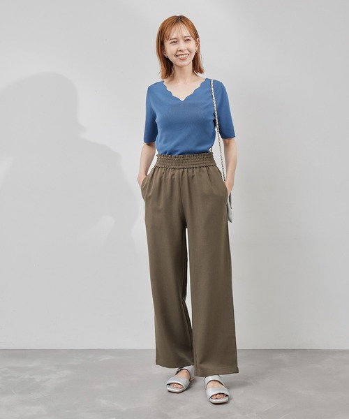 ROPE' PICNIC(ロペピクニック)の「Powder Twill Stretch ワイドパンツ(その他パンツ・レディース・ブラック/ダークブラウン/ブルー・36/38/40)」の7枚目の写真