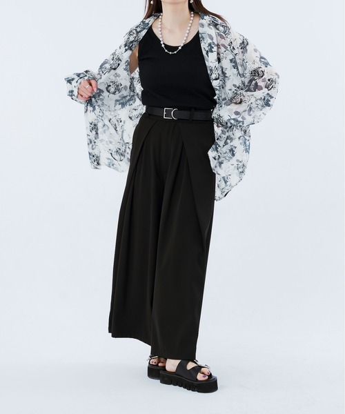 Ellno Loset(エルノロゼット)の「フラワージャガードシアーシャツ(シャツ/ブラウス・メンズ・ダークブルー/オフホワイト・LARGE/SMALL/MEDIUM)」の16枚目の写真