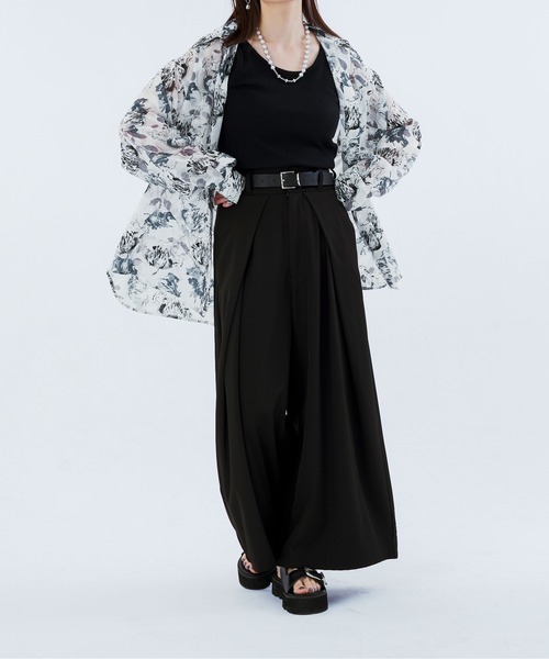 Ellno Loset(エルノロゼット)の「フラワージャガードシアーシャツ(シャツ/ブラウス・メンズ・ダークブルー/オフホワイト・LARGE/SMALL/MEDIUM)」の18枚目の写真