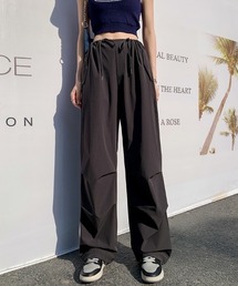 ストリート風 韓国ファッション リラックスイージーパラシュートパンツ