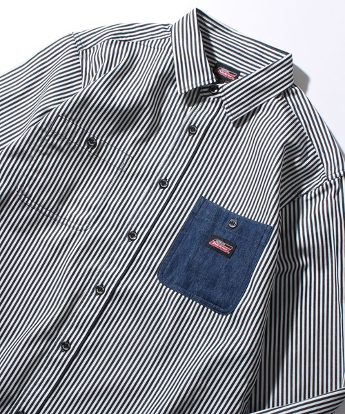 Dickies(ディッキーズ)の「【GENUINE DICKIES/ジェニュインディッキーズ】T/Cツイル ワークシャツ(シャツ/ブラウス・メンズ・ネイビー系/インディゴブルー/ベージュ/ブラック/オリーブ・L/XL/M)」の18枚目の写真