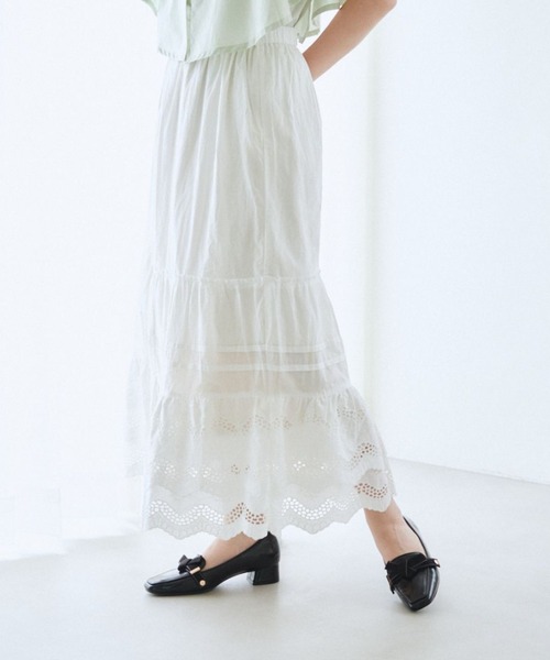 pomiii（ポミー）の「コットンレーススカート（スカート・レディース・ブラック/ホワイト・FREE）」の12枚目の写真