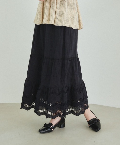 pomiii（ポミー）の「コットンレーススカート（スカート・レディース・ブラック/ホワイト・FREE）」の19枚目の写真