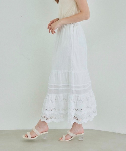 pomiii（ポミー）の「コットンレーススカート（スカート・レディース・ブラック/ホワイト・FREE）」の7枚目の写真