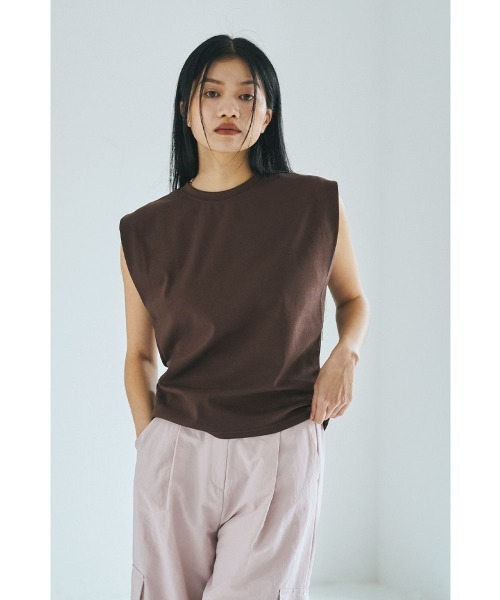 marjour（マージュール）の「FRENCH SLEEVE TEE（Tシャツ/カットソー・レディース・ベージュ/ブラウン/オフホワイト/ブラック・M）」の4枚目の写真