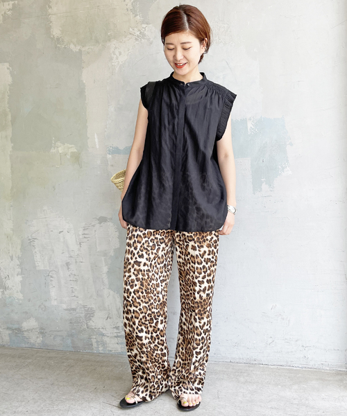Spick & Span,レオパードサテンイージーパンツ - WEAR