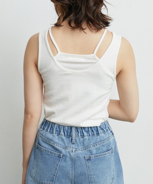 RETRO GIRL(レトロガール)の「デザインカップ付タンク(タンクトップ・レディース・ブラック/ブラウン/ホワイト/オレンジ・FREE)」の7枚目の写真