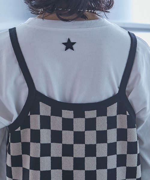 GEVS.（ジェイヴィス）の「＜大きいサイズ＞ チェッカー柄ジャガードニットロングキャミソールワンピース GEVS.（ワンピース・レディース・ブラック系・L/LL/3L/4L/5L/6L/8L/10L）」の16枚目の写真