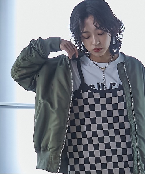 GEVS.（ジェイヴィス）の「＜大きいサイズ＞ チェッカー柄ジャガードニットロングキャミソールワンピース GEVS.（ワンピース・レディース・ブラック系・L/LL/3L/4L/5L/6L/8L/10L）」の14枚目の写真