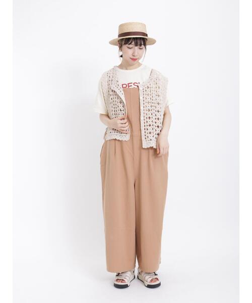 Samansa Mos2（サマンサ モスモス）の「柄アソートキャミサロペット（サロペット/オーバーオール・レディース・ブラック/ベージュ/チャコールグレー/グレー・F）」の11枚目の写真