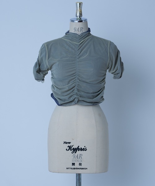 Six M（シックスエム）の「【SixM/シックスエム】ギャザー2WAYトップス（Tシャツ/カットソー・レディース・ブラック/ブルー・FREE）」の18枚目の写真