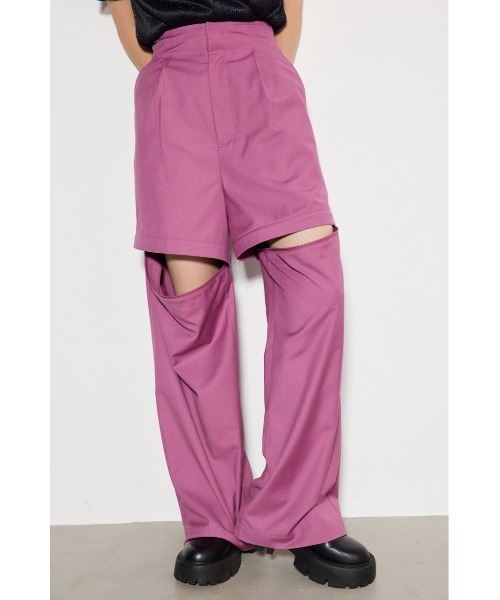 rienda（リエンダ）の「2WAYテーパードパンツ（スラックス・レディース・ベージュ/ブラック/スモークピンク・SMALL/X-SMALL/MEDIUM）」の8枚目の写真