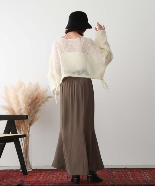 archives（アルシーヴ）の「ドロスト透かし編みニット（ニット/セーター・レディース・ピンク/ブラック/グリーン/ブルー/オフホワイト・MEDIUM）」の12枚目の写真