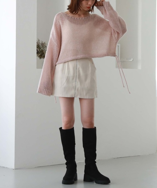 archives（アルシーヴ）の「ドロスト透かし編みニット（ニット/セーター・レディース・ピンク/ブラック/グリーン/ブルー/オフホワイト・MEDIUM）」の20枚目の写真