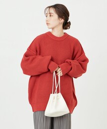 FREAK'S STORE | 限定展開　ビッグシルエット 片畦 クルーネック カラー ニット(ニット/セーター)