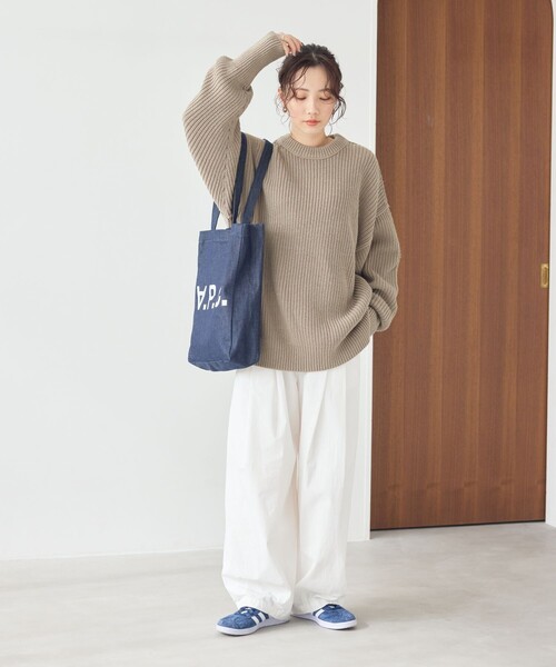 FREAK'S STORE(フリークスストア)の「限定展開 ビッグシルエット 片畦 クルーネック カラー ニット(ニット/セーター・レディース・ベージュ/グレー/ブラック/ピンク/ブルー/パープル/ナチュラル/オレンジ/グリーン・フリ-)」の19枚目の写真