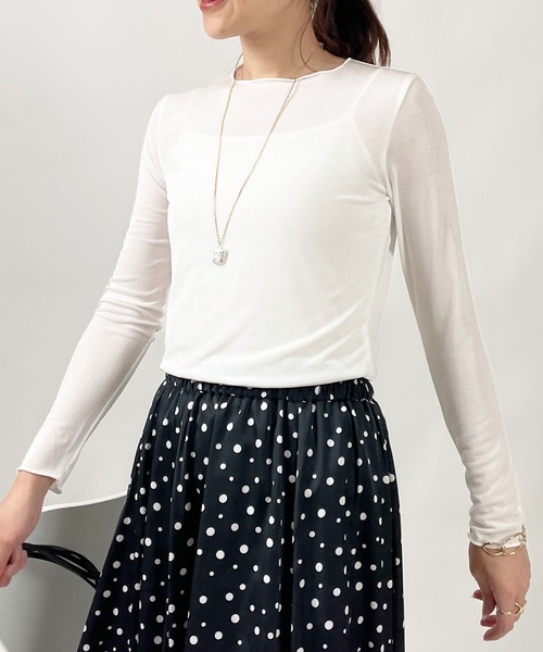 PICCIN(ピッチン)の「シャイニークルーネックカットソー(Tシャツ/カットソー・レディース・オリーブ/ブラック/オフホワイト・M)」の5枚目の写真