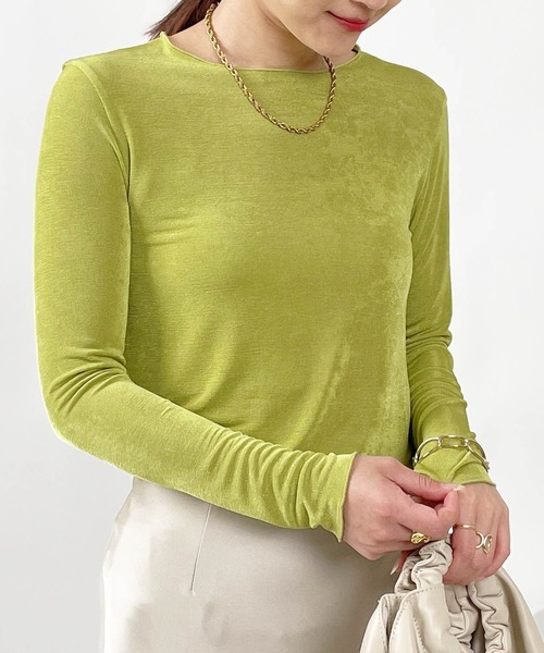 PICCIN(ピッチン)の「シャイニークルーネックカットソー(Tシャツ/カットソー・レディース・オリーブ/ブラック/オフホワイト・M)」の12枚目の写真