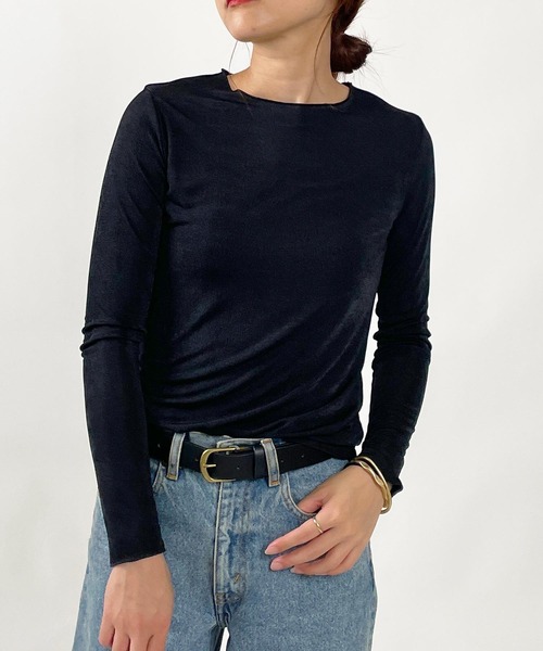 PICCIN(ピッチン)の「シャイニークルーネックカットソー(Tシャツ/カットソー・レディース・オリーブ/ブラック/オフホワイト・M)」の16枚目の写真