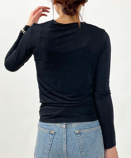 PICCIN(ピッチン)の「シャイニークルーネックカットソー(Tシャツ/カットソー・レディース・オリーブ/ブラック/オフホワイト・M)」の17枚目の写真