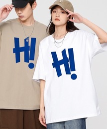 【WARAIJOGO】Hi!プリントオーバーサイズ半袖Tシャツ(NEZ)