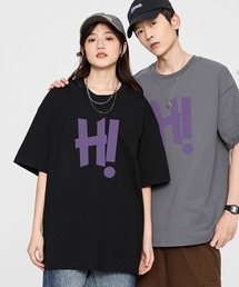 【WARAIJOGO】Hi!プリントオーバーサイズ半袖Tシャツ(NEZ)