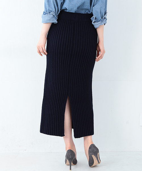 Demi-Luxe BEAMS(デミルクス ビームス)の「●【VERY11月号掲載】MADISONBLUE / リブ タイトロングスカート(スカート・レディース・オフホワイト/ネイビー・0/1)」の8枚目の写真