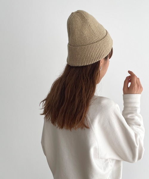 CANAL JEAN（キャナルジーン）の「El mar　BASICリブニットCAP（ニットキャップ/ビーニー・レディース・ベージュ/ブラック/ヘザーグレー・ONE SIZE）」の17枚目の写真