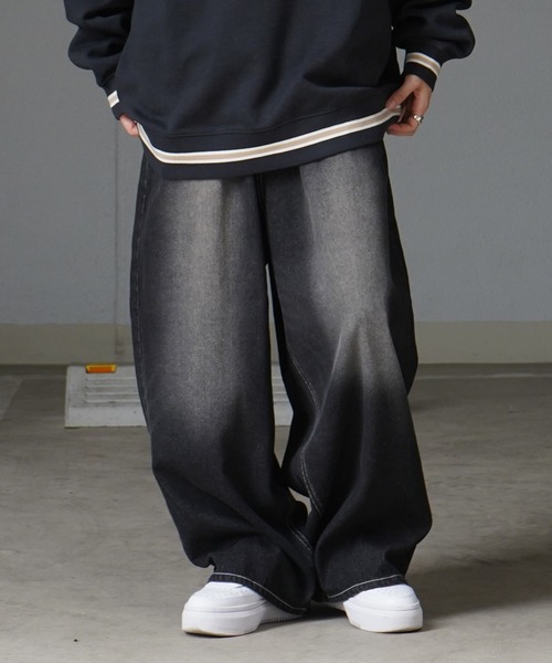 Confirm(コンファーム)の「ヴィンテージメイク レトロライク カラーデニム / ベーシックツイル デニムパンツ イージーワイドパンツ【ILL'S】(デニムパンツ・メンズ・ブラック/パープル/ホワイト系その他/ブラック系その他/グリーン/ブラウン/ブルー系その他2/ブラック系その他2・M/L)」の4枚目の写真