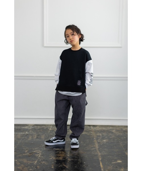 F.P（エフピー）の「ベストレイヤード風Tシャツ（Tシャツ/カットソー・キッズ・ブラック・120cm/150cm/170cm/140cm/160cm/130cm）」の4枚目の写真