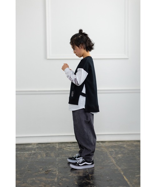 F.P（エフピー）の「ベストレイヤード風Tシャツ（Tシャツ/カットソー・キッズ・ブラック・120cm/150cm/170cm/140cm/160cm/130cm）」の5枚目の写真