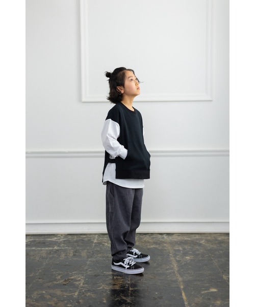 F.P（エフピー）の「ベストレイヤード風Tシャツ（Tシャツ/カットソー・キッズ・ブラック・120cm/150cm/170cm/140cm/160cm/130cm）」の7枚目の写真