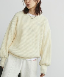 片畦オーバーサイズニット