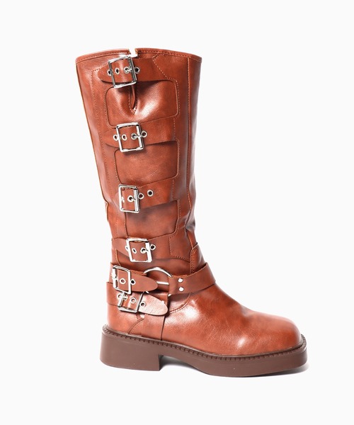 Chick（チック）の「▲Side Belt Long Boots / サイドベルトロングブーツ（ブーツ・レディース・ブラック/ブラウン・23/25/24）」の18枚目の写真