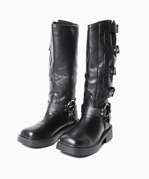 Chick（チック）の「▲Side Belt Long Boots / サイドベルトロングブーツ（ブーツ・レディース・ブラック/ブラウン・23/25/24）」の12枚目の写真