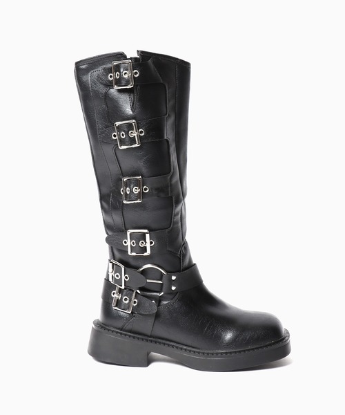 Chick（チック）の「▲Side Belt Long Boots / サイドベルトロングブーツ（ブーツ・レディース・ブラック/ブラウン・23/25/24）」の14枚目の写真