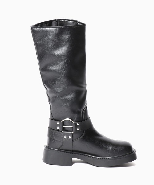 Chick（チック）の「▲Side Belt Long Boots / サイドベルトロングブーツ（ブーツ・レディース・ブラック/ブラウン・23/25/24）」の13枚目の写真