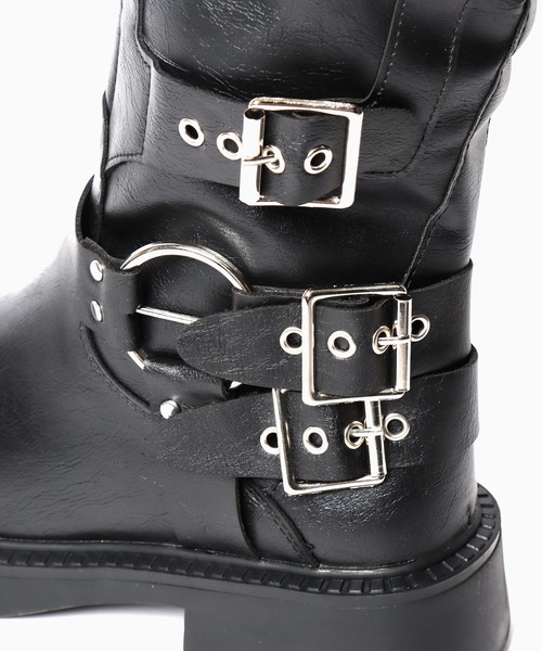 Chick（チック）の「▲Side Belt Long Boots / サイドベルトロングブーツ（ブーツ・レディース・ブラック/ブラウン・23/25/24）」の20枚目の写真